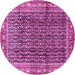 Round Machine Washable Persian Pink Traditional Rug, wshtr428pnk