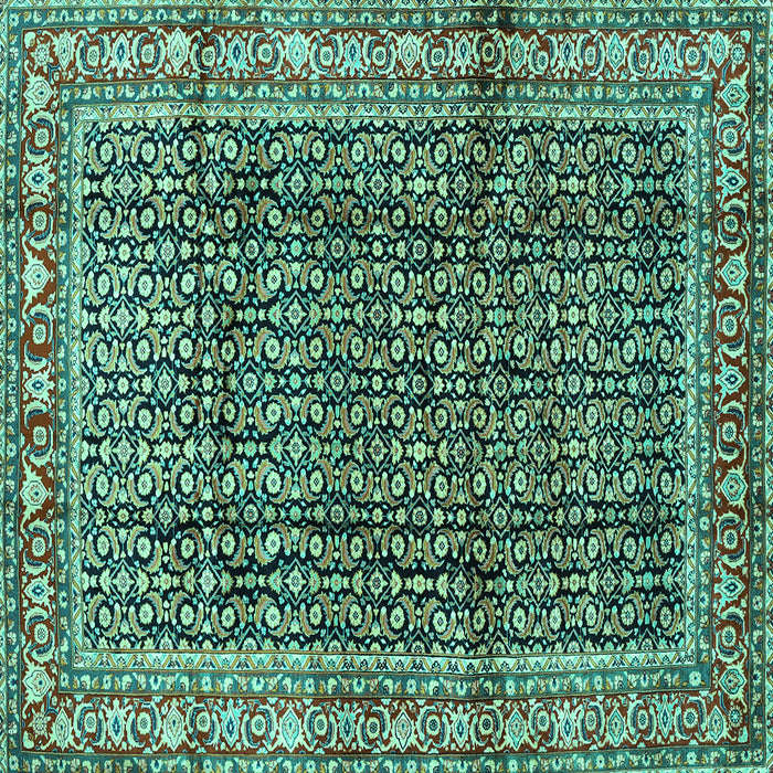 Square Persian Turquoise Traditional Rug, tr428turq