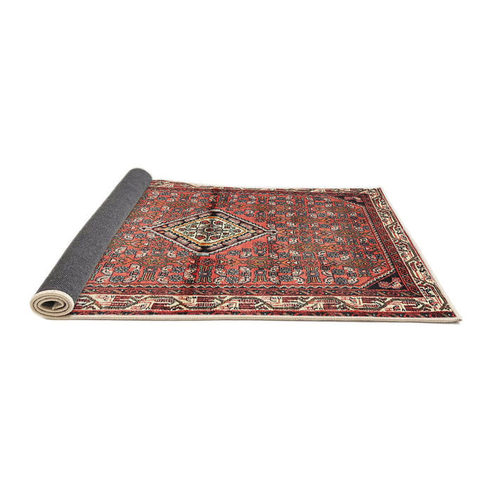 Sideview of Traditional Brown Red Persian Rug, tr429