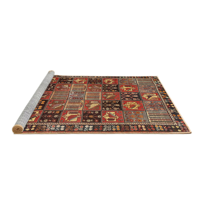 Sideview of Machine Washable Traditional Saffron Red Rug, wshtr4290