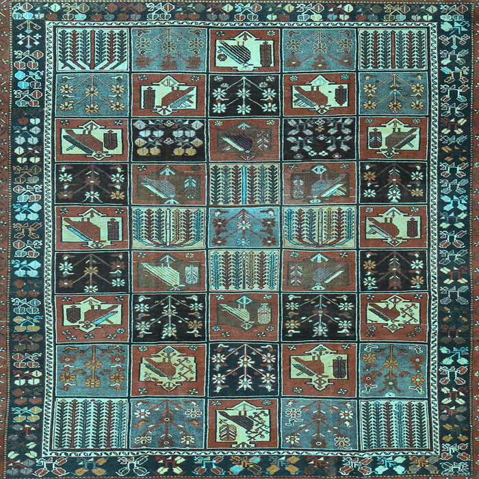 Square Machine Washable Persian Light Blue Traditional Rug, wshtr4290lblu
