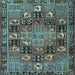 Square Machine Washable Persian Light Blue Traditional Rug, wshtr4290lblu