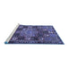 Sideview of Machine Washable Persian Blue Traditional Rug, wshtr4290blu