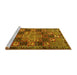 Sideview of Machine Washable Persian Yellow Traditional Rug, wshtr4290yw