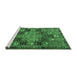 Sideview of Machine Washable Persian Emerald Green Traditional Area Rugs, wshtr4290emgrn