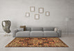 Machine Washable Persian Brown Traditional Rug in a Living Room,, wshtr4290brn