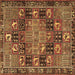 Square Persian Brown Traditional Rug, tr4290brn