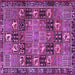 Square Machine Washable Persian Purple Traditional Area Rugs, wshtr4290pur