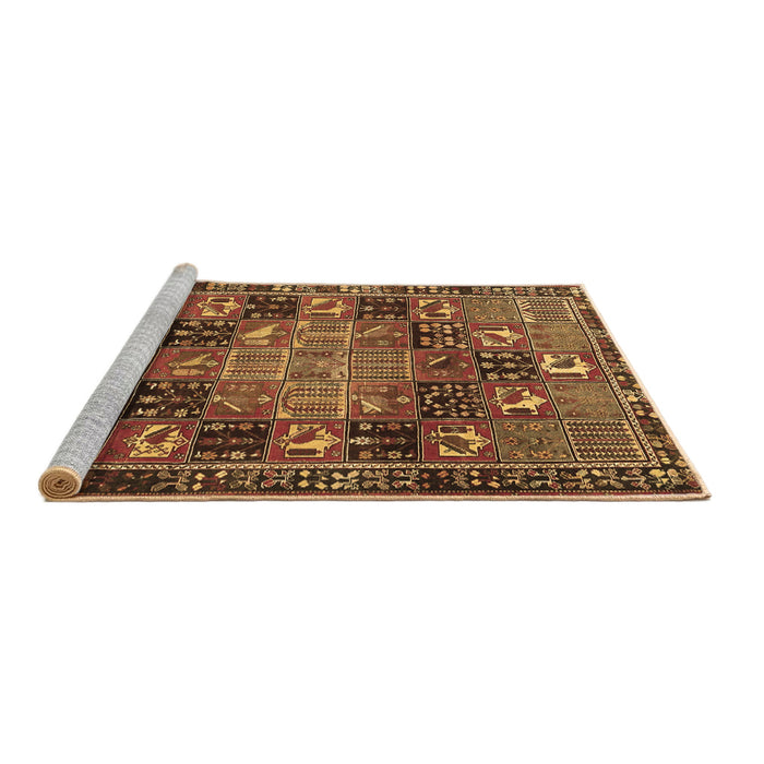 Sideview of Machine Washable Persian Brown Traditional Rug, wshtr4290brn