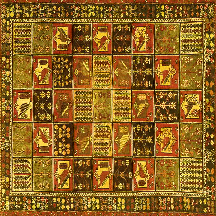 Square Persian Yellow Traditional Rug, tr4290yw