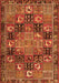 Serging Thickness of Machine Washable Persian Orange Traditional Area Rugs, wshtr4290org