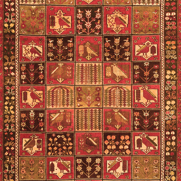 Serging Thickness of Machine Washable Persian Orange Traditional Area Rugs, wshtr4290org