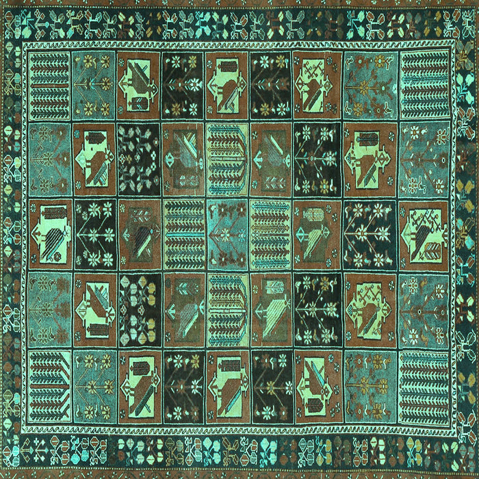 Square Persian Turquoise Traditional Rug, tr4290turq