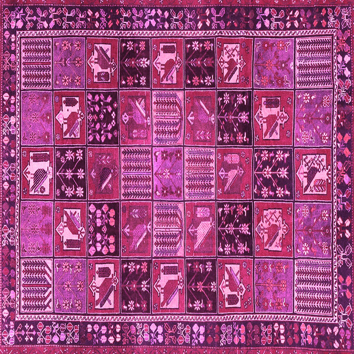 Square Machine Washable Persian Pink Traditional Rug, wshtr4290pnk