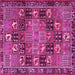 Square Machine Washable Persian Pink Traditional Rug, wshtr4290pnk