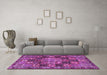 Machine Washable Persian Purple Traditional Area Rugs in a Living Room, wshtr4290pur