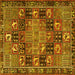 Square Machine Washable Persian Yellow Traditional Rug, wshtr4290yw