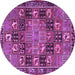 Round Persian Purple Traditional Rug, tr4290pur