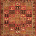 Round Machine Washable Persian Orange Traditional Area Rugs, wshtr4290org