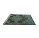 Sideview of Machine Washable Persian Light Blue Traditional Rug, wshtr4290lblu