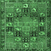 Square Machine Washable Persian Emerald Green Traditional Area Rugs, wshtr4290emgrn