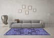 Machine Washable Persian Blue Traditional Rug in a Living Room, wshtr4290blu