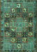 Machine Washable Persian Turquoise Traditional Area Rugs, wshtr4290turq