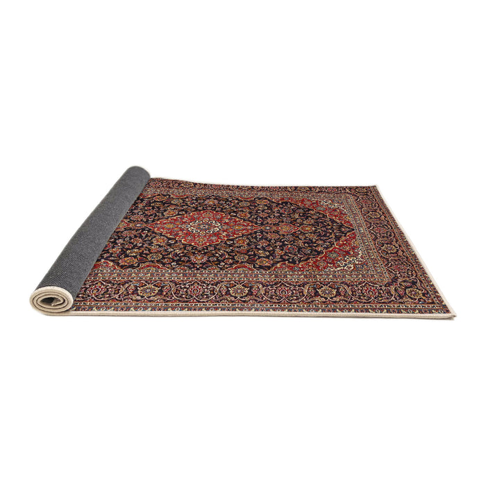 Sideview of Traditional Orange Salmon Pink Medallion Rug, tr4291