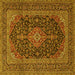 Square Medallion Yellow Traditional Rug, tr4291yw