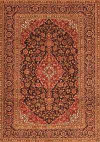 Medallion Orange Traditional Rug, tr4291org