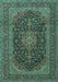 Medallion Turquoise Traditional Rug, tr4291turq