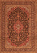 Serging Thickness of Machine Washable Medallion Orange Traditional Area Rugs, wshtr4291org