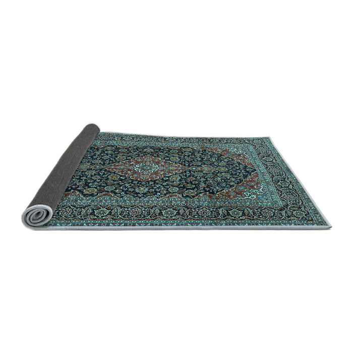 Sideview of Medallion Light Blue Traditional Rug, tr4291lblu