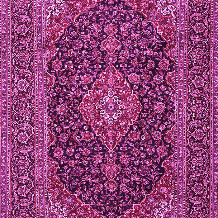 Machine Washable Medallion Pink Traditional Rug, wshtr4291pnk