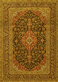 Medallion Yellow Traditional Rug, tr4291yw