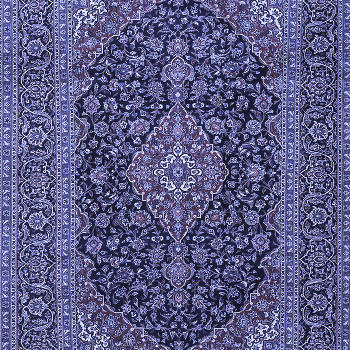 Machine Washable Medallion Blue Traditional Rug, wshtr4291blu