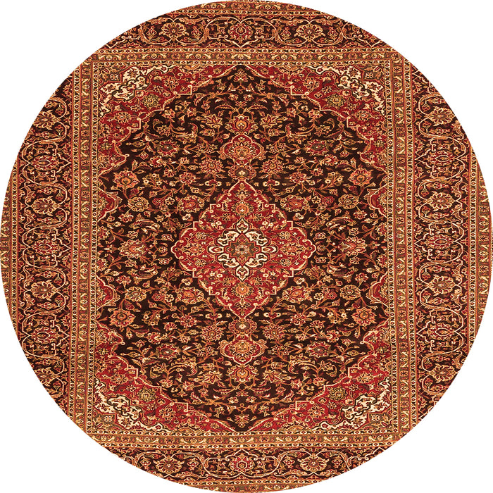 Square Medallion Orange Traditional Rug, tr4291org