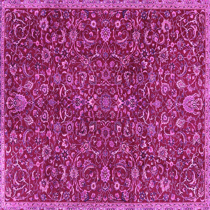 Square Machine Washable Persian Pink Traditional Rug, wshtr4292pnk