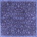 Square Machine Washable Persian Blue Traditional Rug, wshtr4292blu