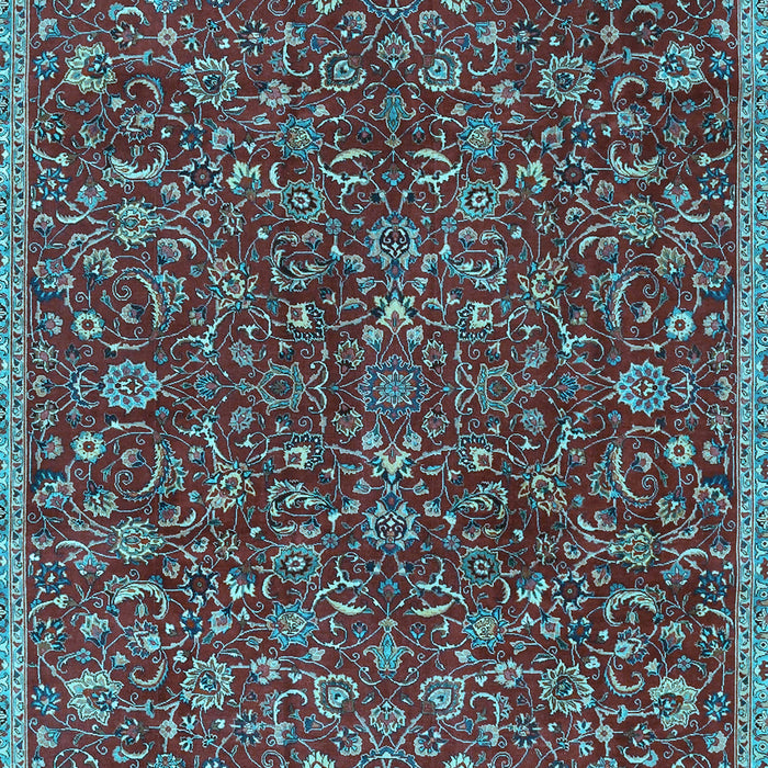 Machine Washable Persian Light Blue Traditional Rug, wshtr4292lblu