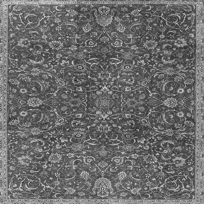 Round Machine Washable Persian Gray Traditional Rug, wshtr4292gry