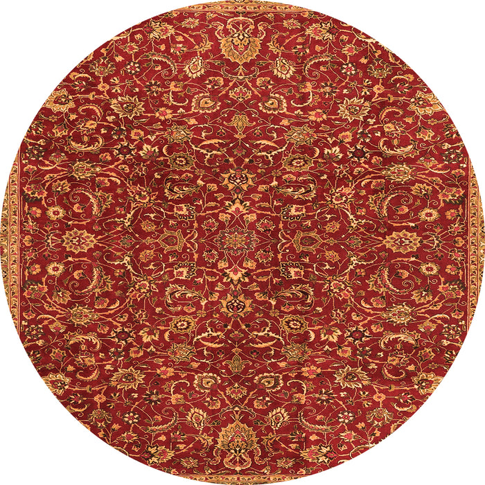Machine Washable Persian Orange Traditional Area Rugs, wshtr4292org