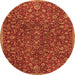 Machine Washable Persian Orange Traditional Area Rugs, wshtr4292org