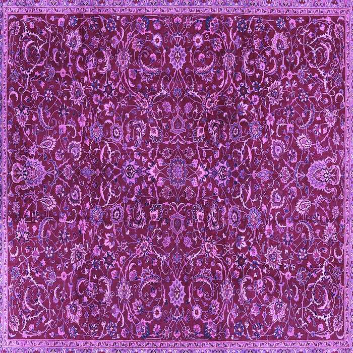 Square Machine Washable Persian Purple Traditional Area Rugs, wshtr4292pur