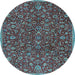 Round Persian Light Blue Traditional Rug, tr4292lblu