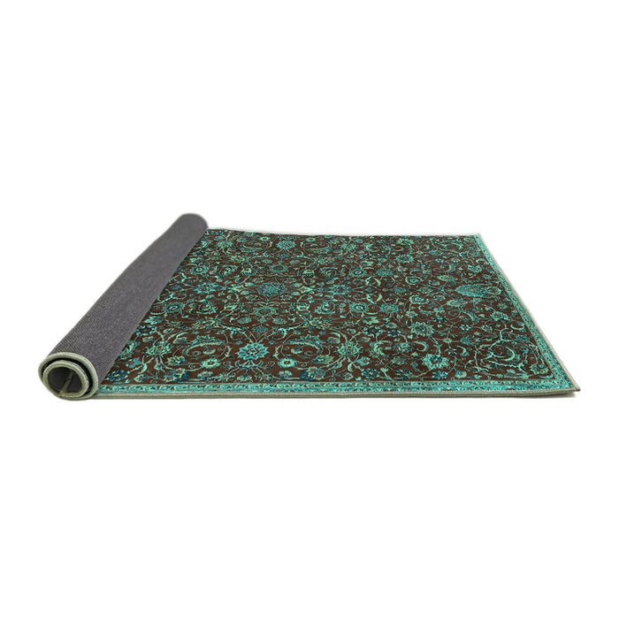 Sideview of Persian Turquoise Traditional Rug, tr4292turq