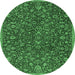 Round Persian Emerald Green Traditional Rug, tr4292emgrn