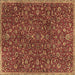 Square Machine Washable Persian Brown Traditional Rug, wshtr4292brn