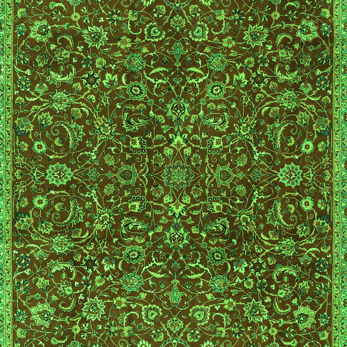 Serging Thickness of Machine Washable Persian Green Traditional Area Rugs, wshtr4292grn
