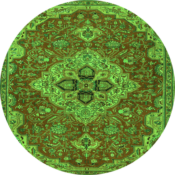 Machine Washable Persian Green Traditional Area Rugs, wshtr4293grn
